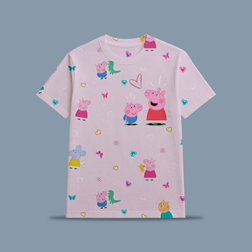 Happy Peppy Pig Family Kids AOP Sports T-Shirt